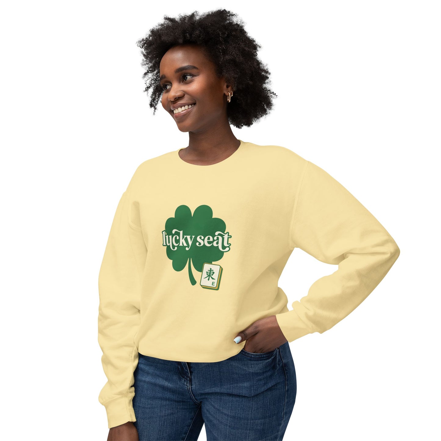 Lucky Seat Shamrock sweatshirt | St. Patrick's Day clover design