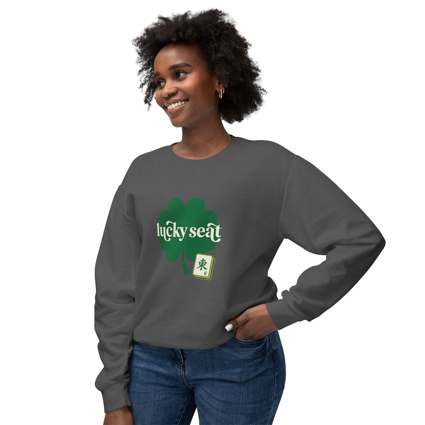 Lucky Seat Shamrock sweatshirt | St. Patrick's Day clover design
