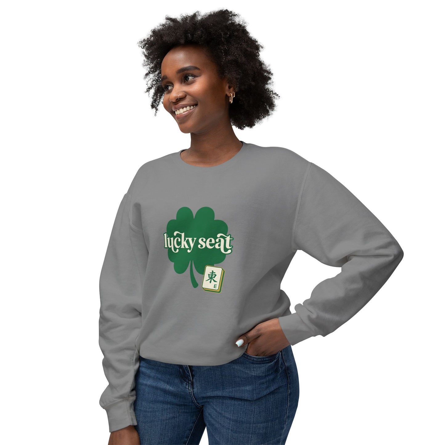 Lucky Seat Shamrock sweatshirt | St. Patrick's Day clover design