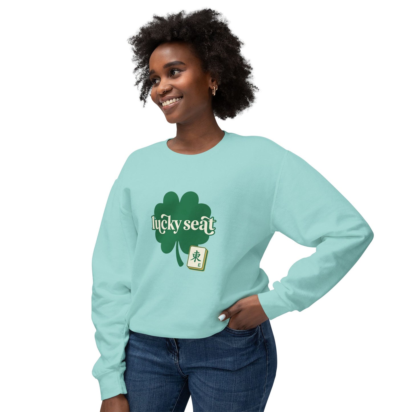 Lucky Seat Shamrock sweatshirt | St. Patrick's Day clover design
