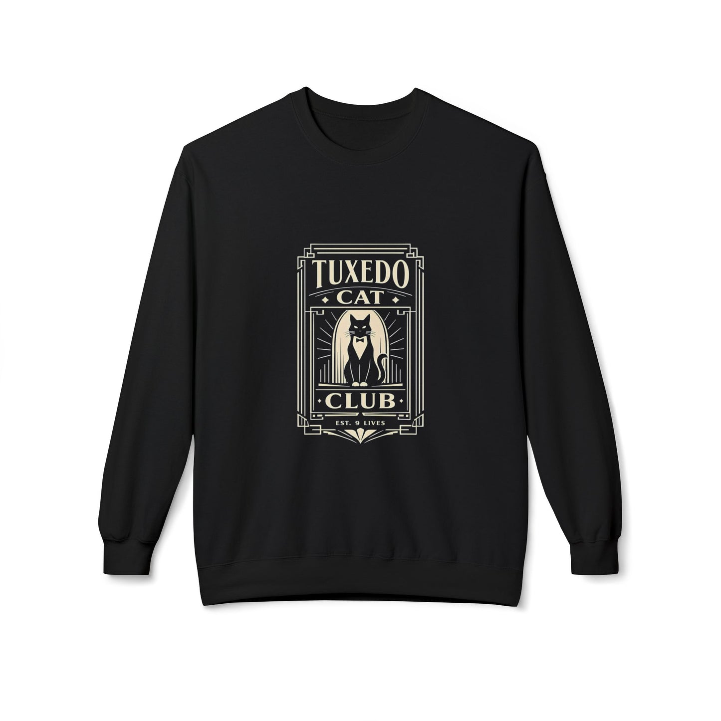Tuxedo Cat Club Sweatshirt | Vintage Cat Graphic Crewneck