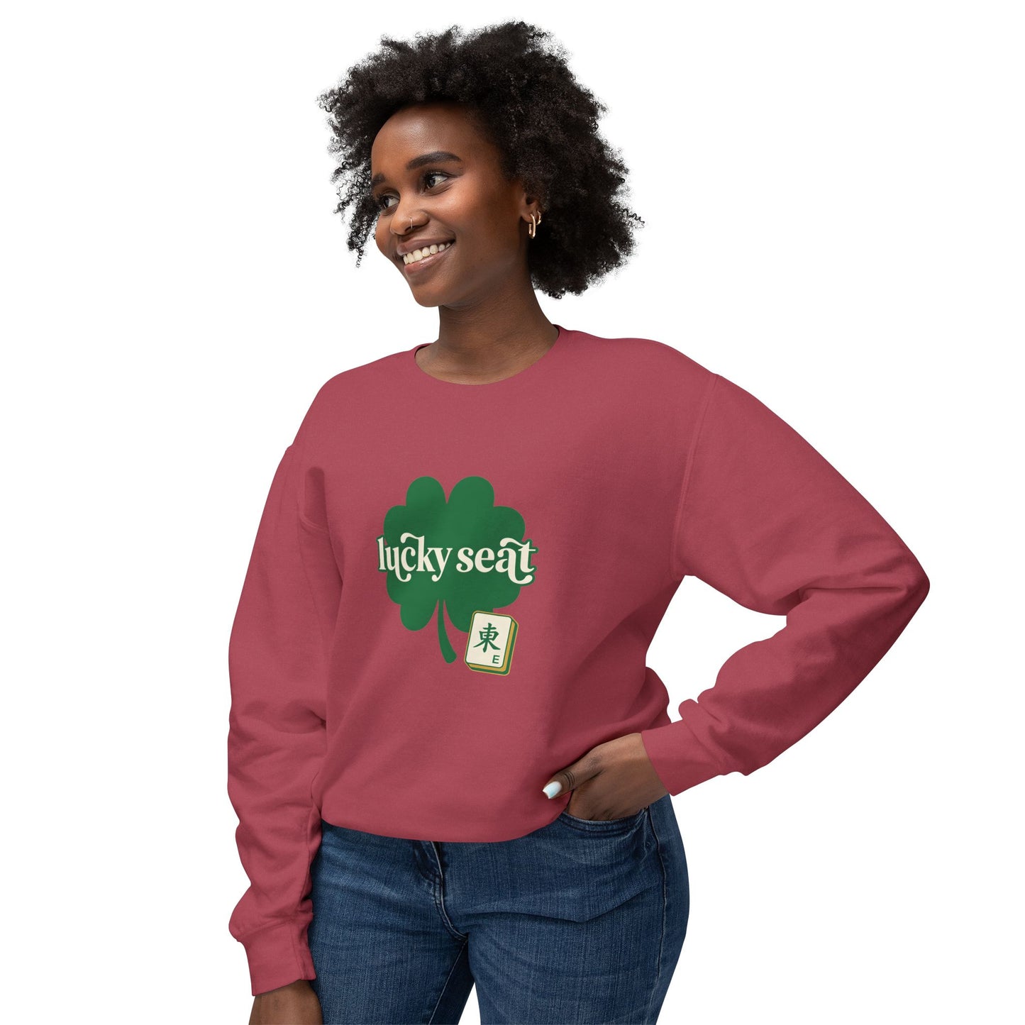 Lucky Seat Shamrock sweatshirt | St. Patrick's Day clover design