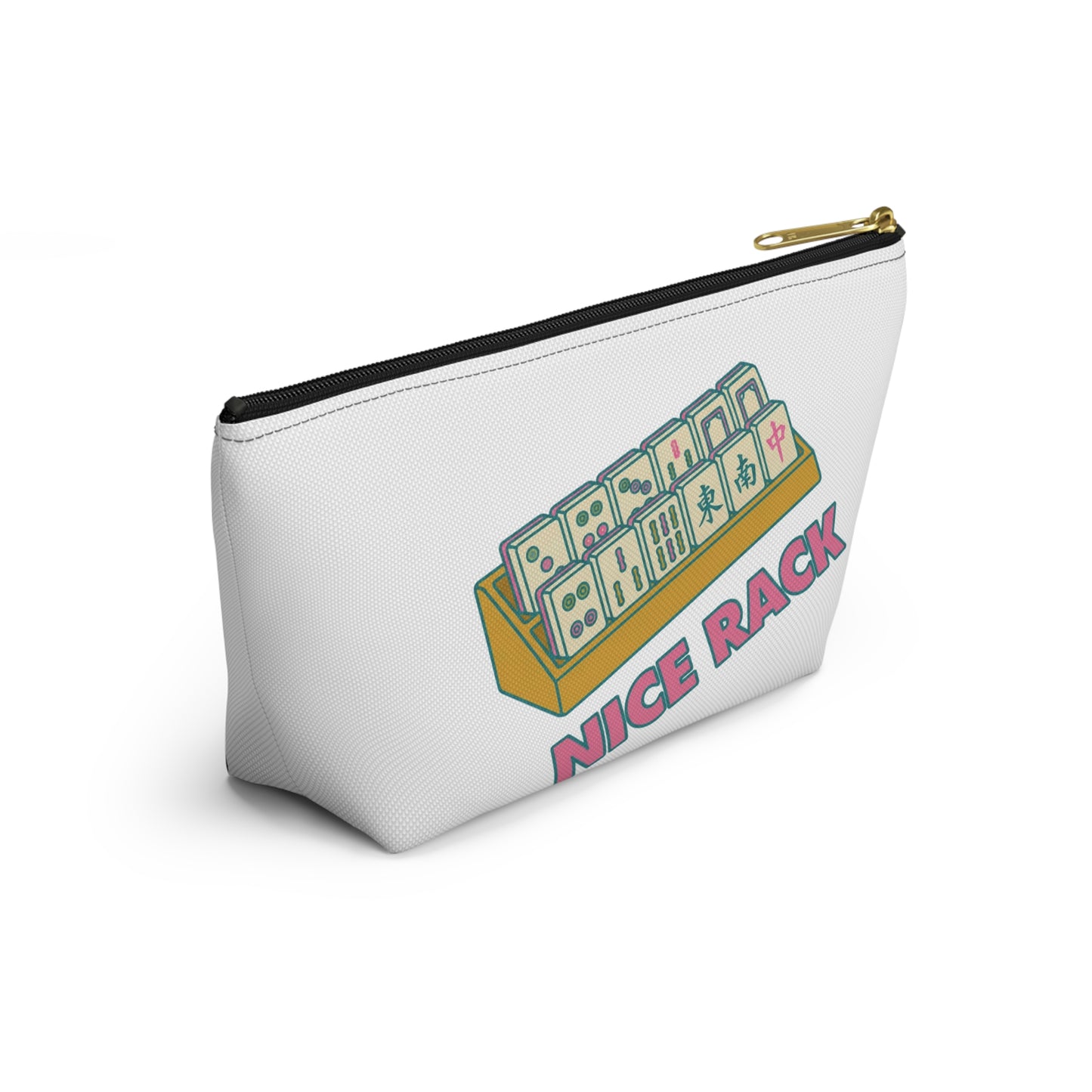 Mahjong Tiles Nice Rack Accessory Pouch | T-Bottom Zipper Pouch