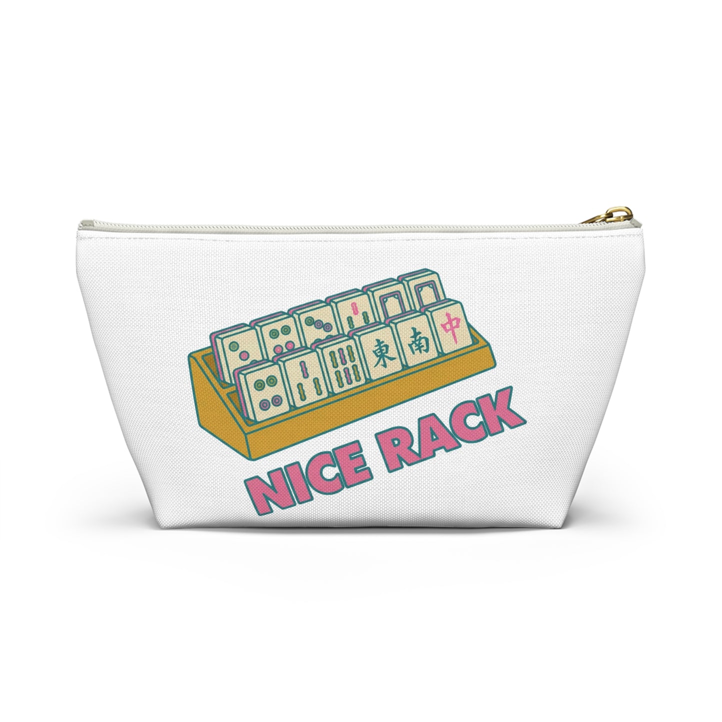 Mahjong Tiles Nice Rack Accessory Pouch | T-Bottom Zipper Pouch