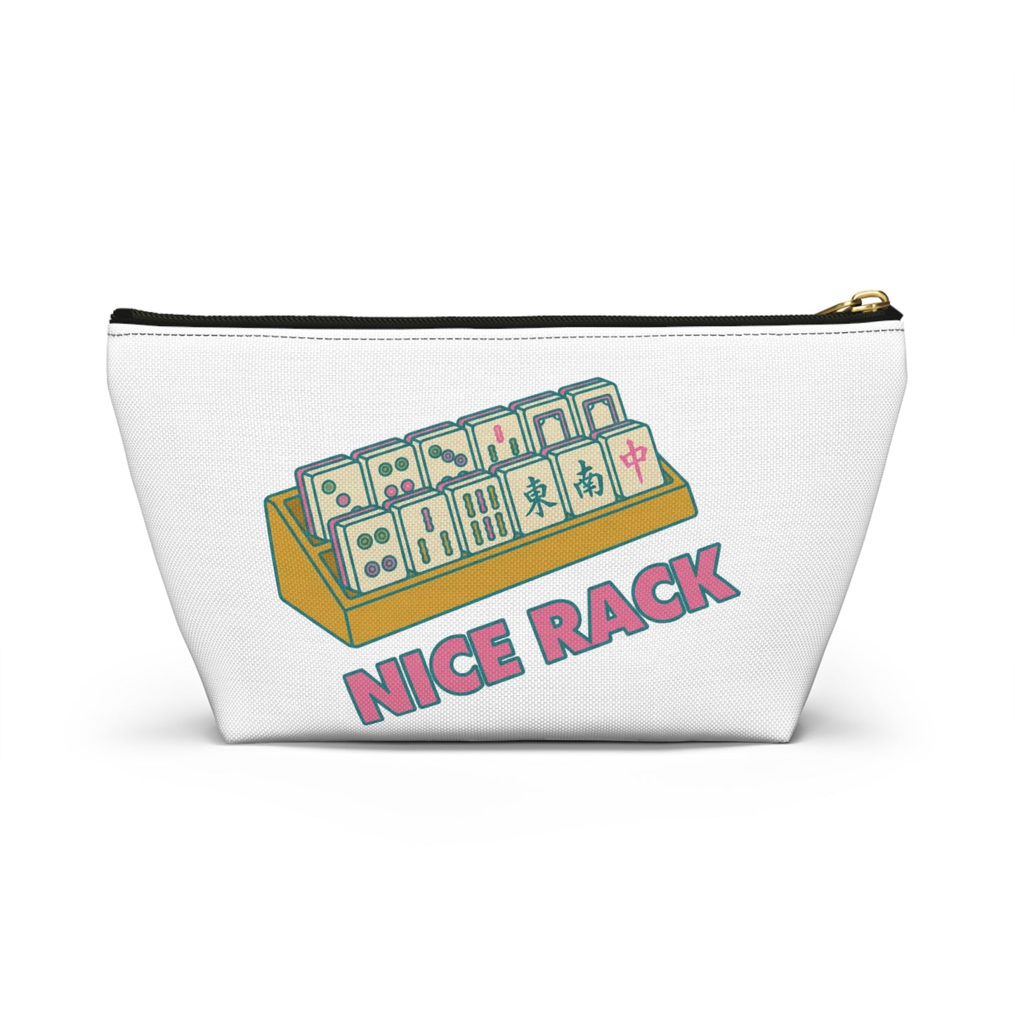 Mahjong Tiles Nice Rack Accessory Pouch | T-Bottom Zipper Pouch