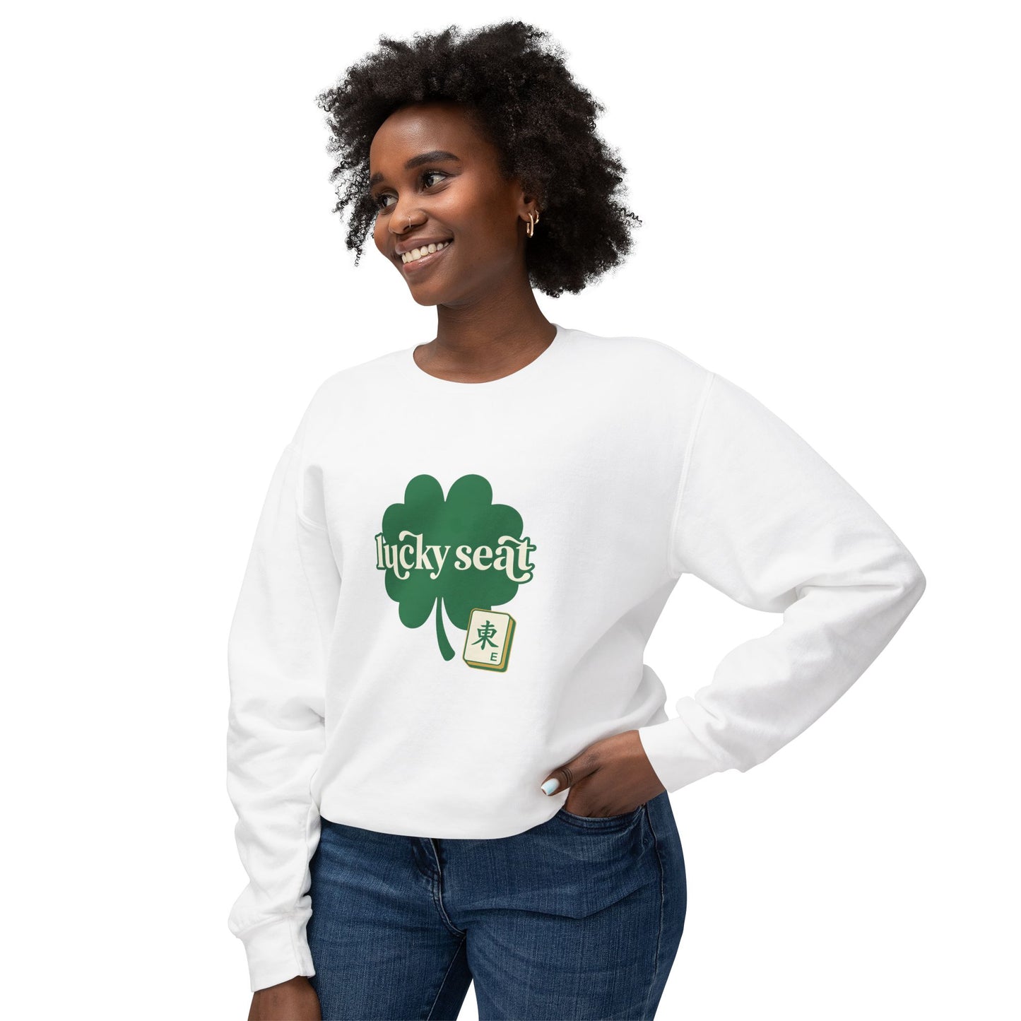 Lucky Seat Shamrock sweatshirt | St. Patrick's Day clover design