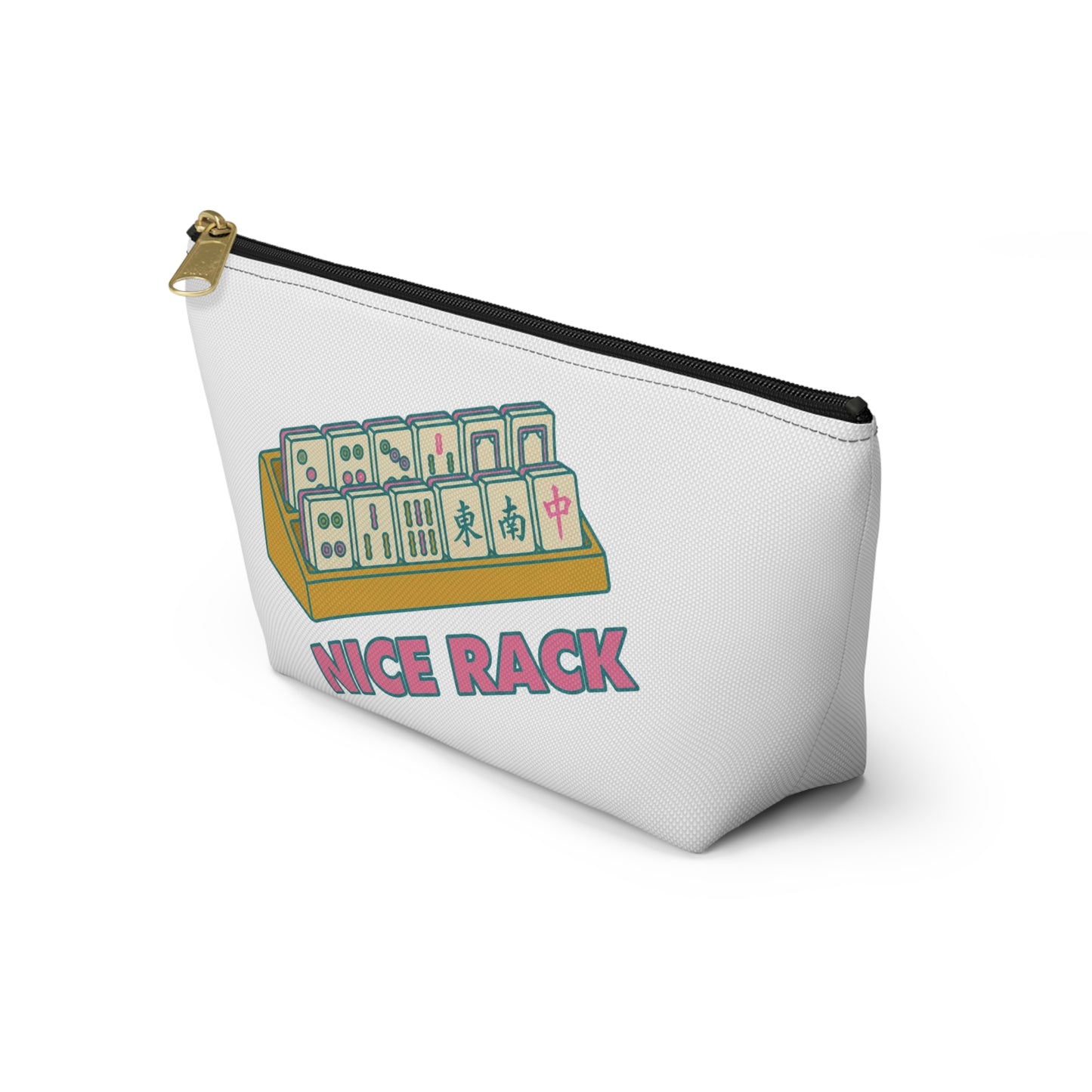 Mahjong Tiles Nice Rack Accessory Pouch | T-Bottom Zipper Pouch