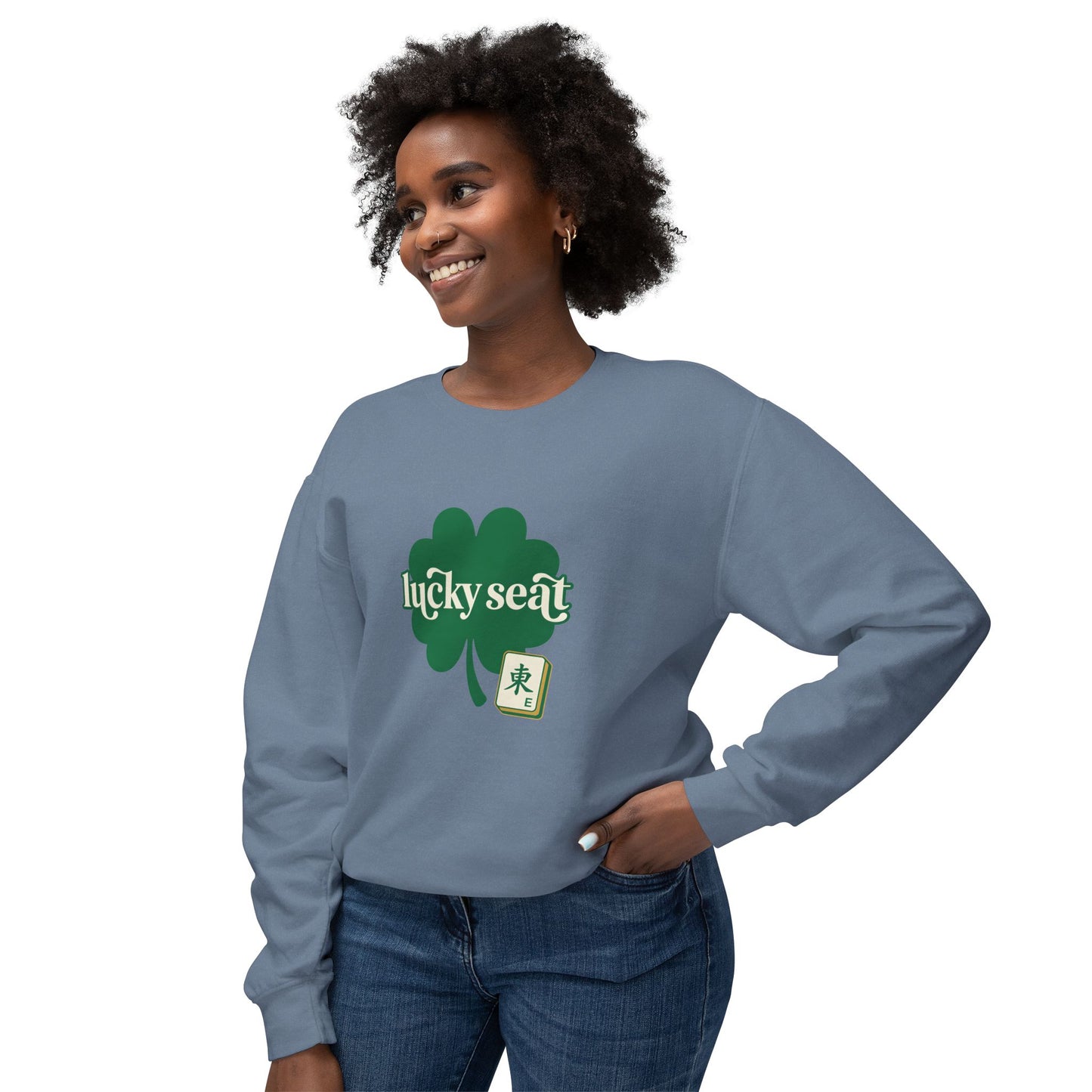 Lucky Seat Shamrock sweatshirt | St. Patrick's Day clover design