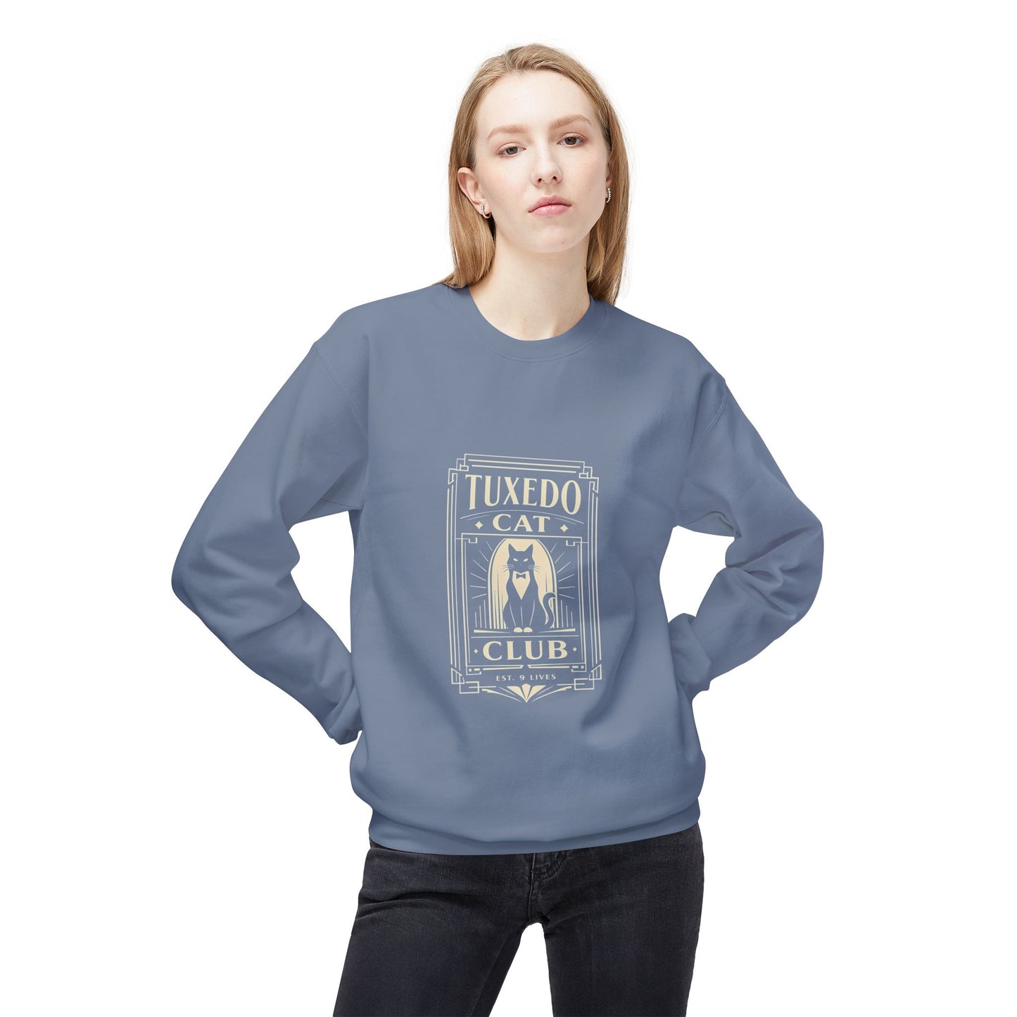 Tuxedo Cat Club Sweatshirt | Vintage Cat Graphic Crewneck